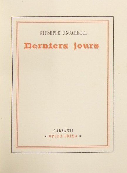 Giuseppe Ungaretti, Hiver